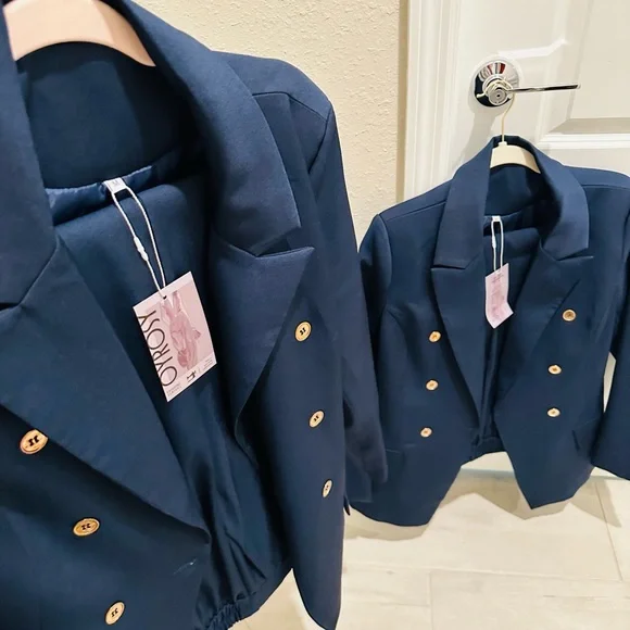 DYROSY Navy Suit with Gold Buttons - Picture 3 of 16